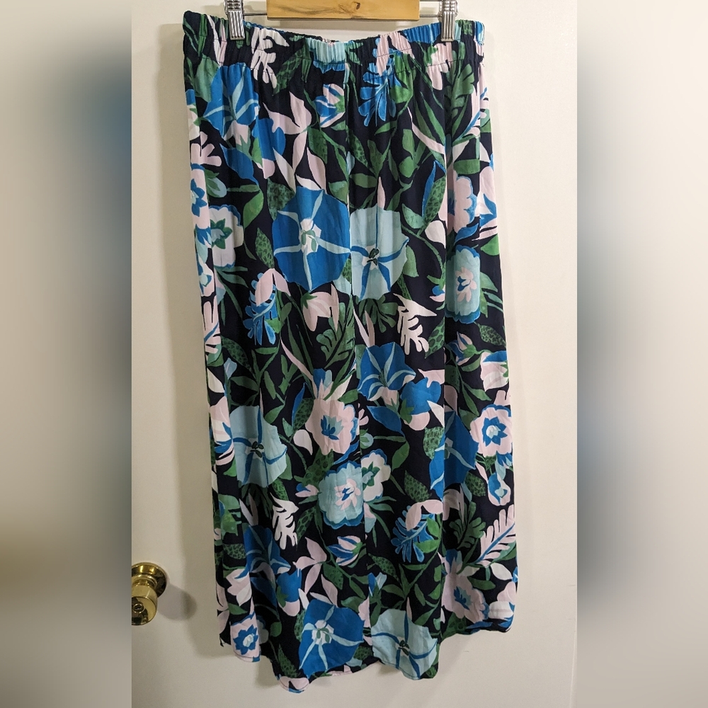 LOFT Tropical Print Maxi Skirt - Blue and Green - Picture 5 of 7